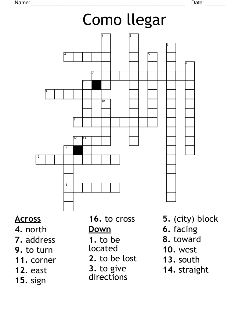 Como llegar Crossword