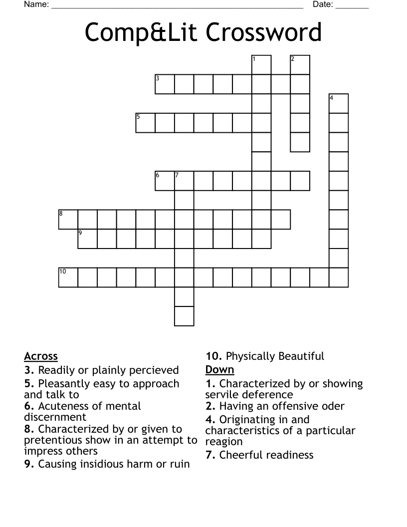 Comp&Lit Crossword