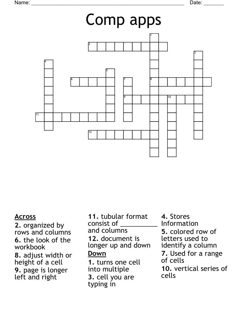 Comp apps Crossword