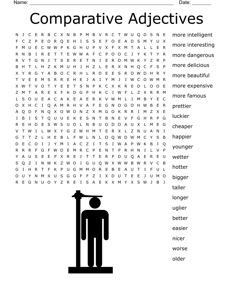 Comparative Adjectives  Word Search