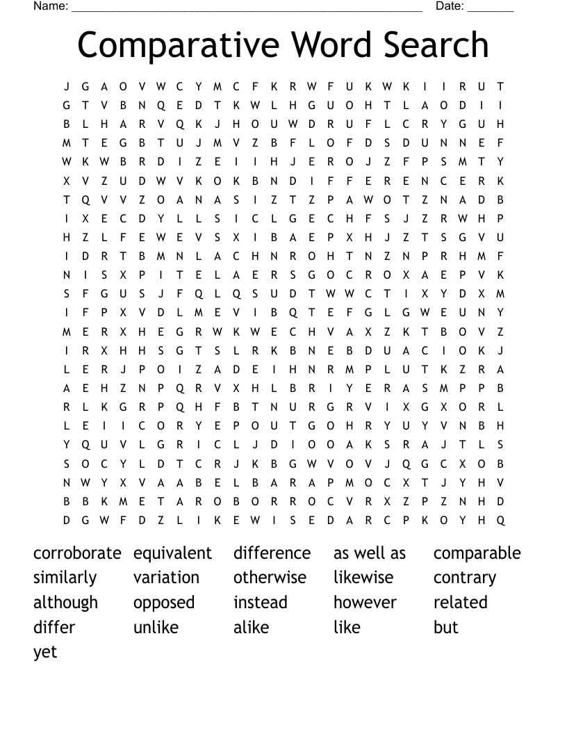 Comparative Word Search