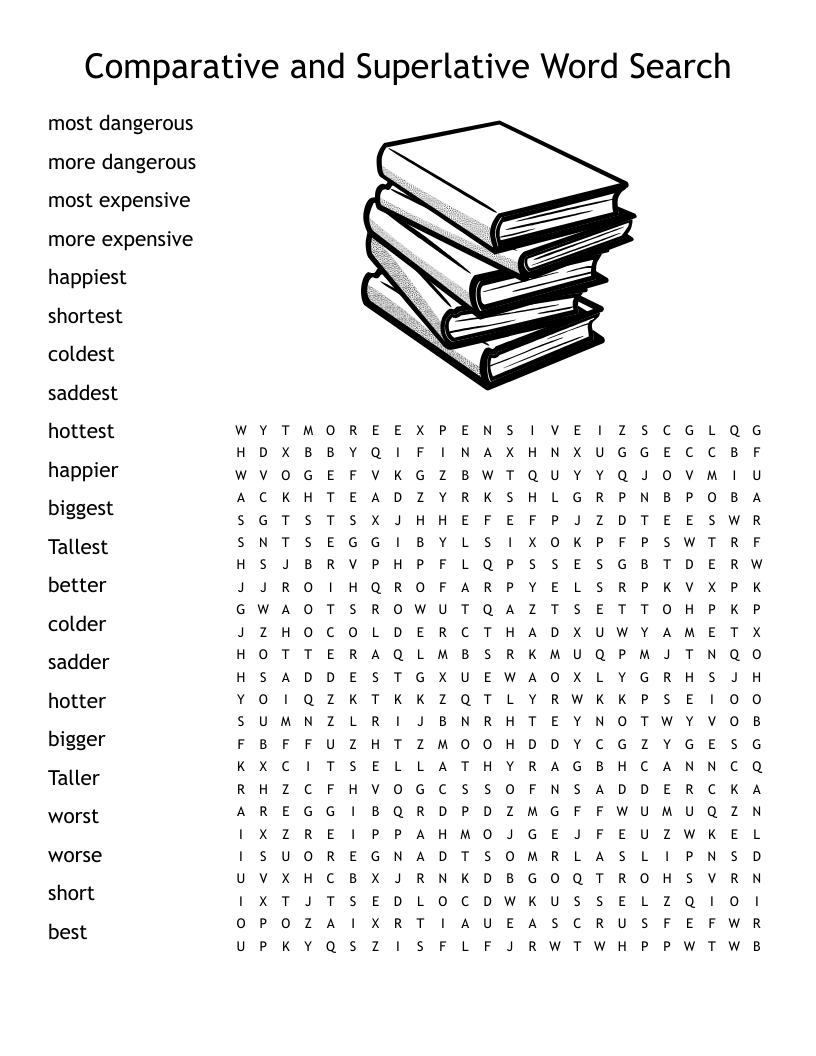 Comparative and Superlative Word Search