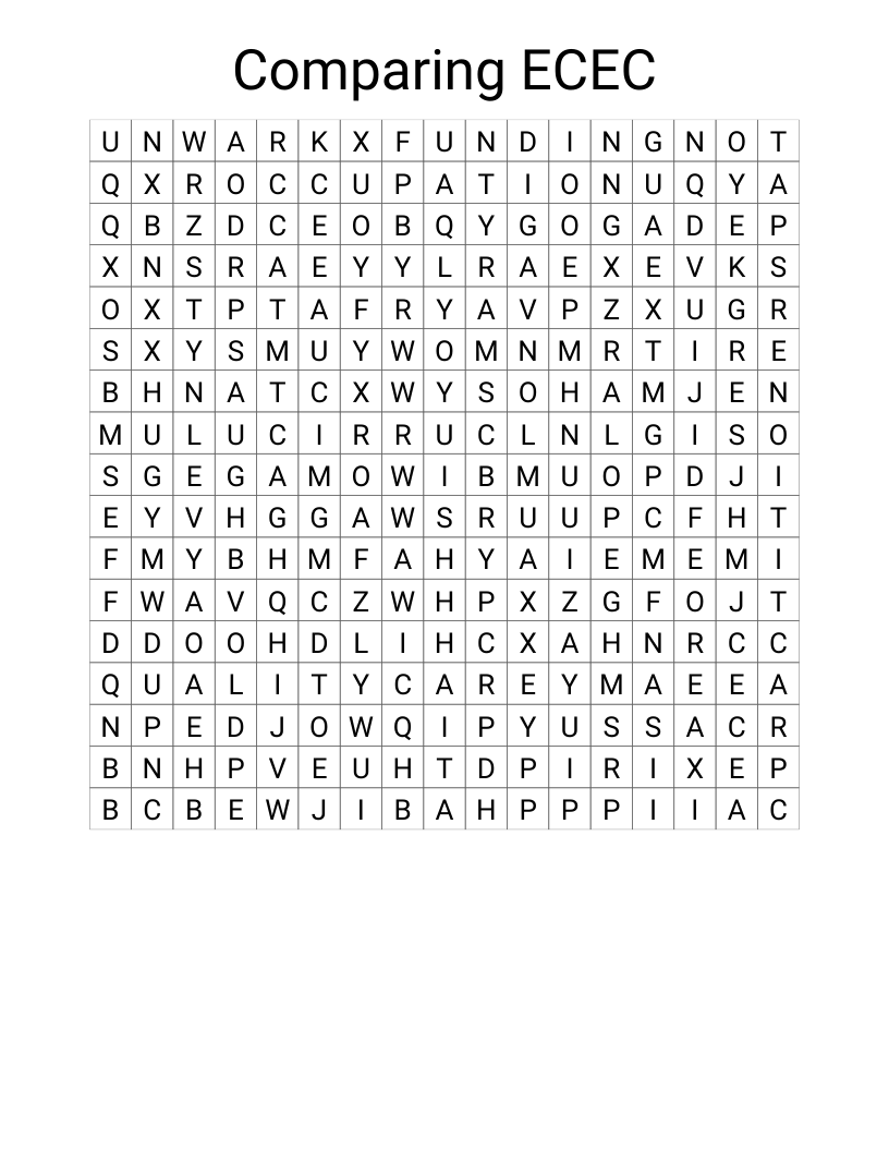 Comparing ECEC Word Search