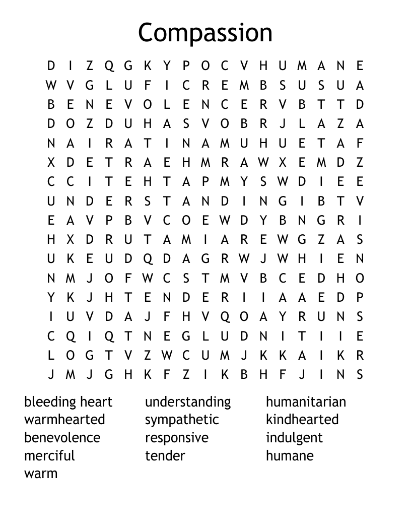 Compassion Word Search