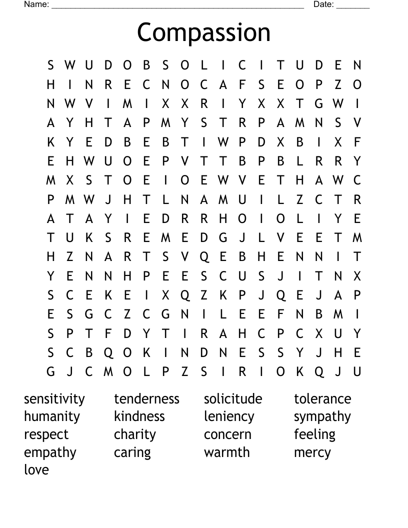 Compassion Word Search