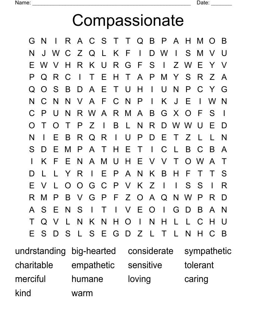 Compassionate Word Search