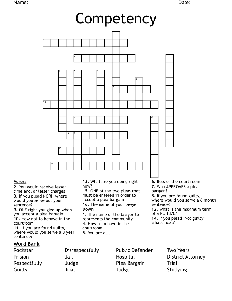 Competency Crossword