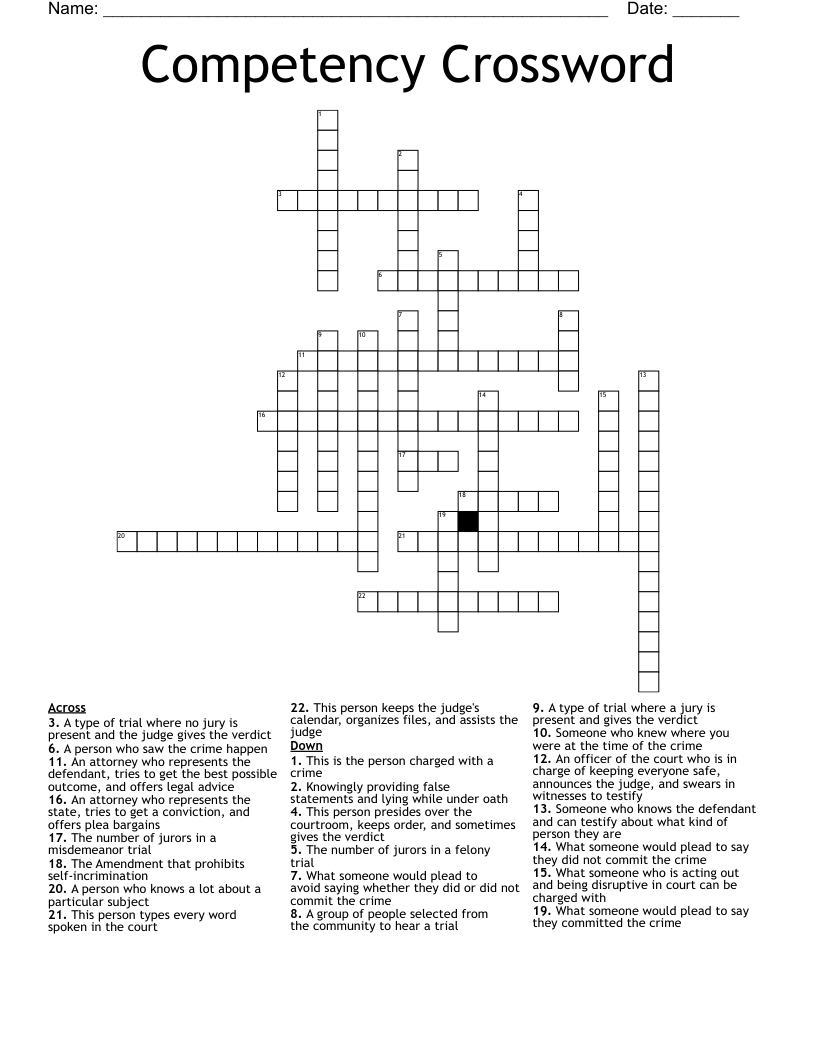Competency Crossword