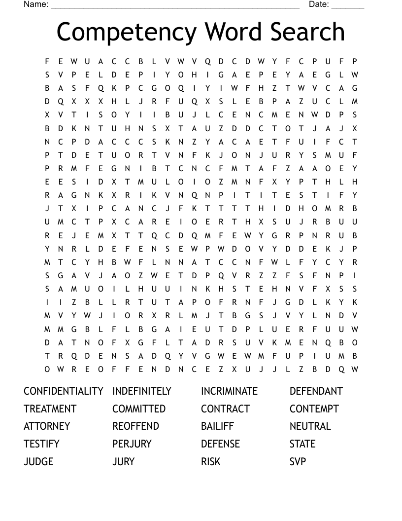 Competency Word Search