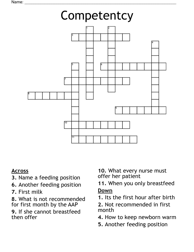 Competentcy Crossword