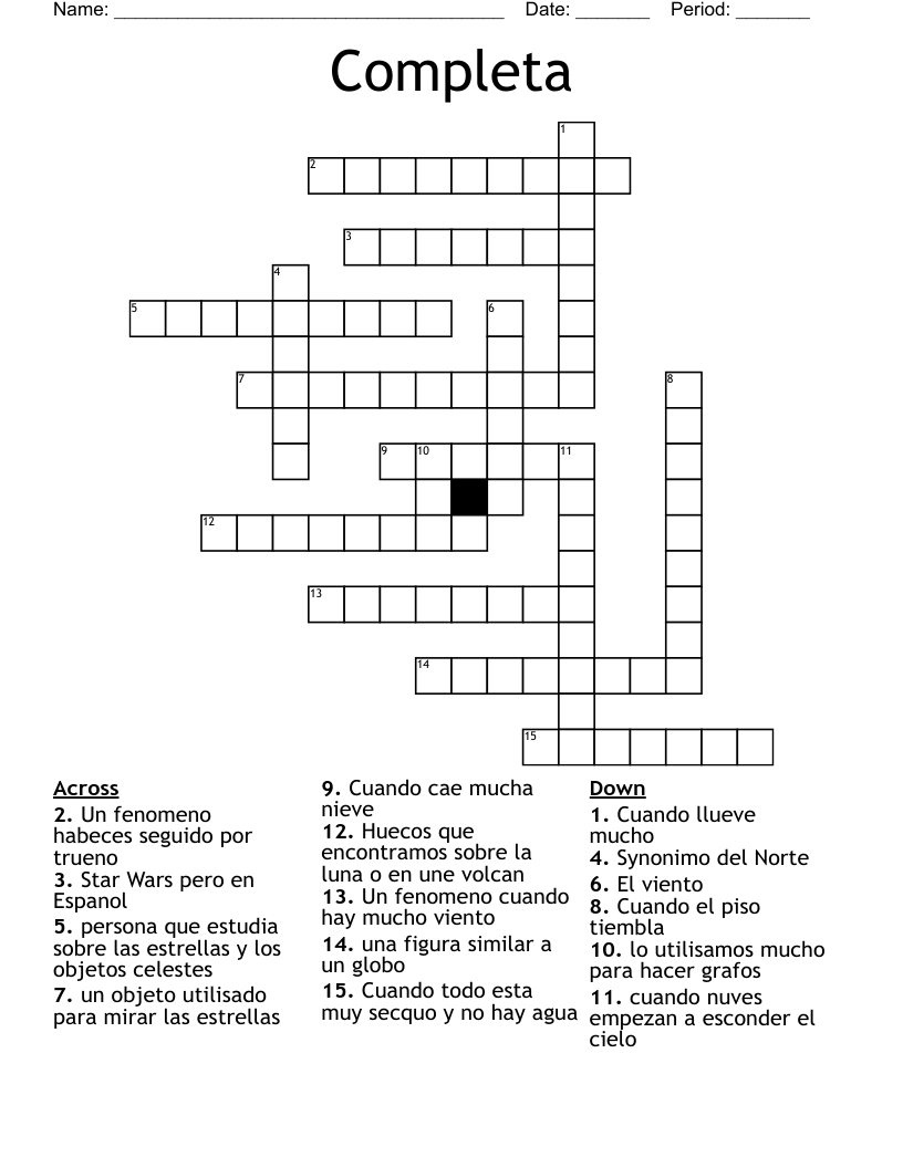 Completa Crossword