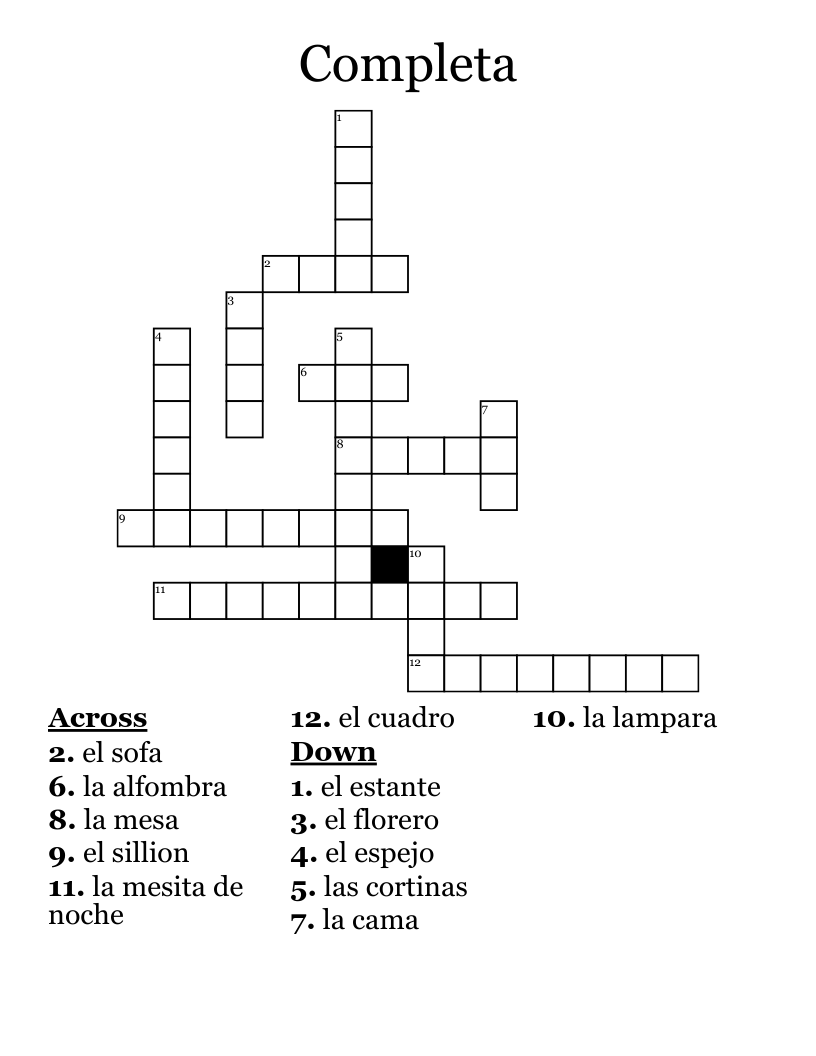 Completa Crossword