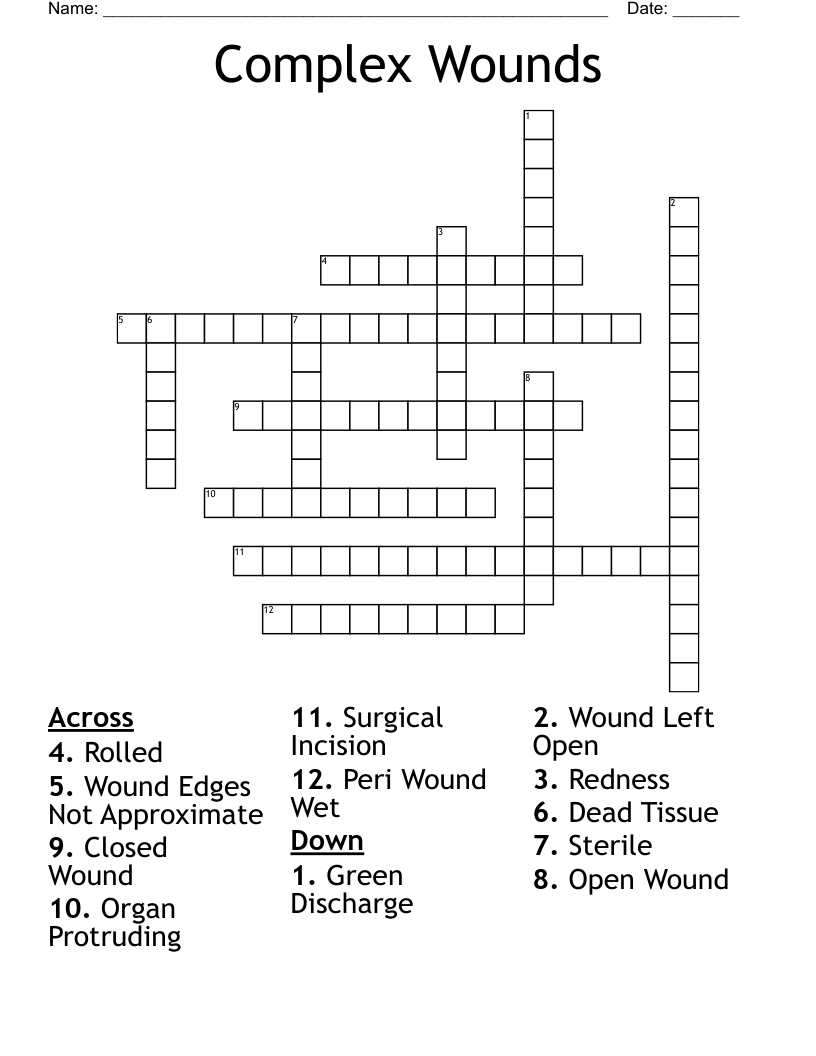 Complex Wounds Crossword