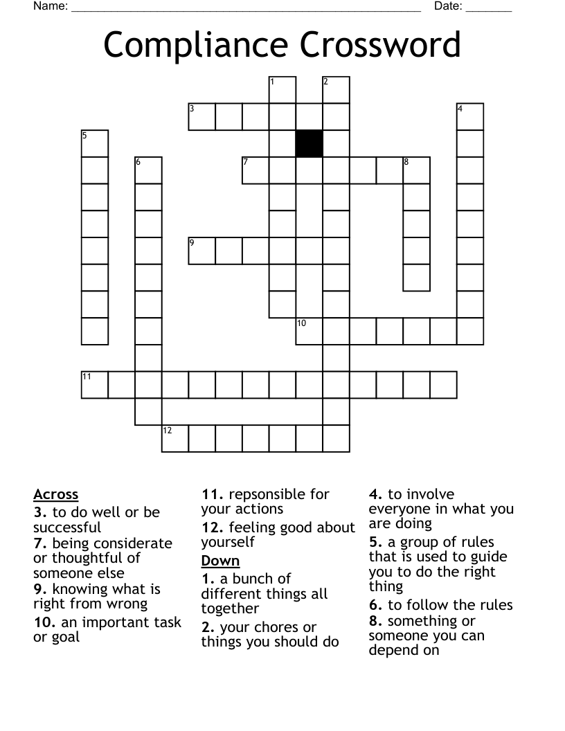 Compliance Crossword