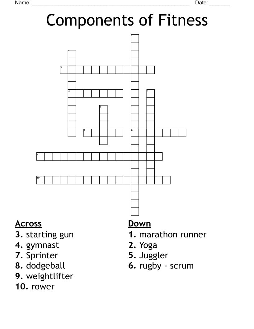Components of Fitness Crossword