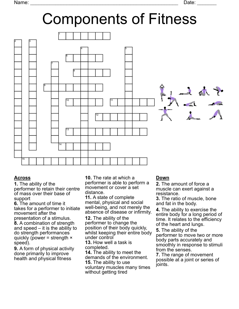 Components of Fitness Crossword