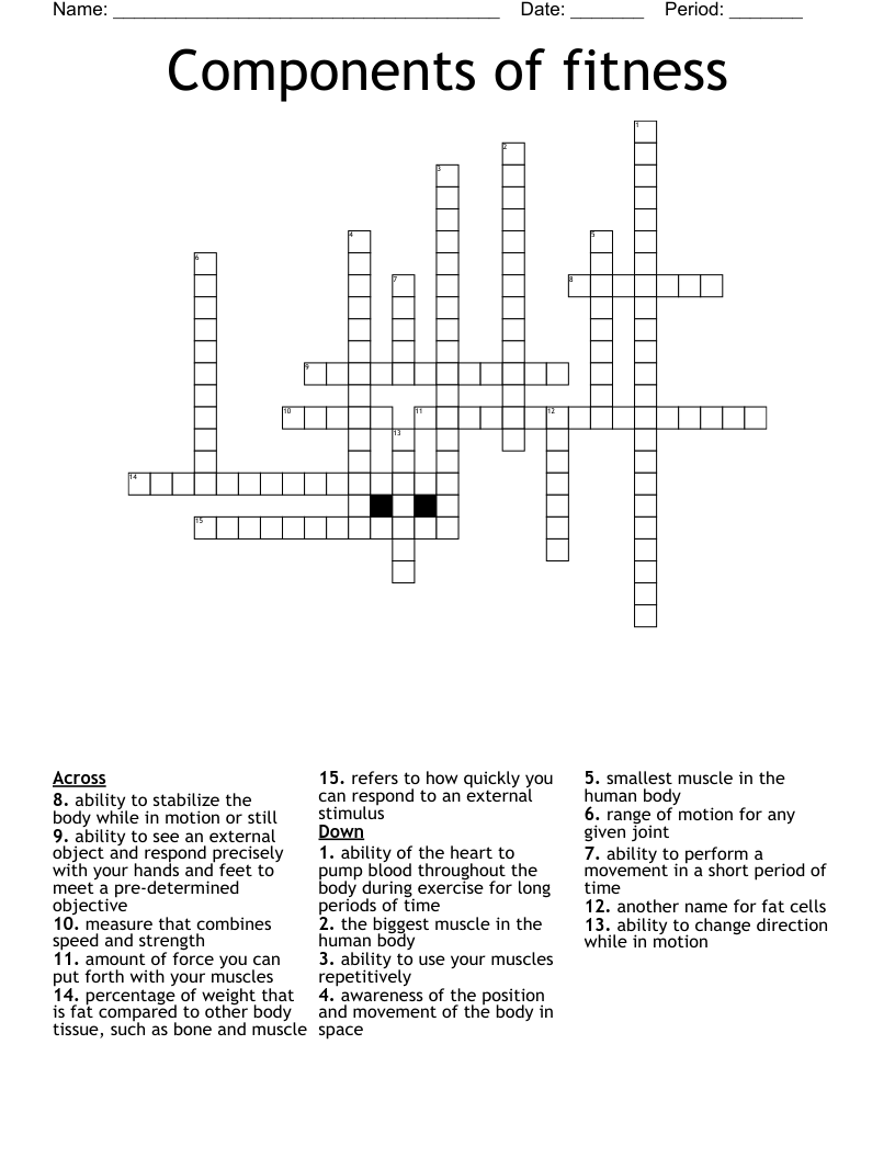Components of fitness Crossword