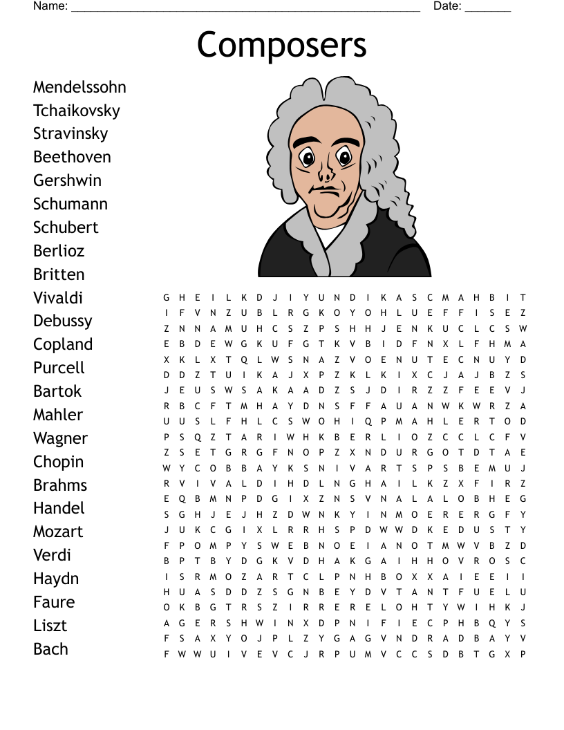 Composers Word Search