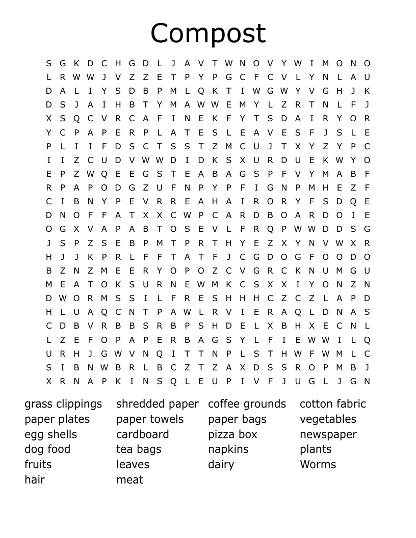 Compost Word Search