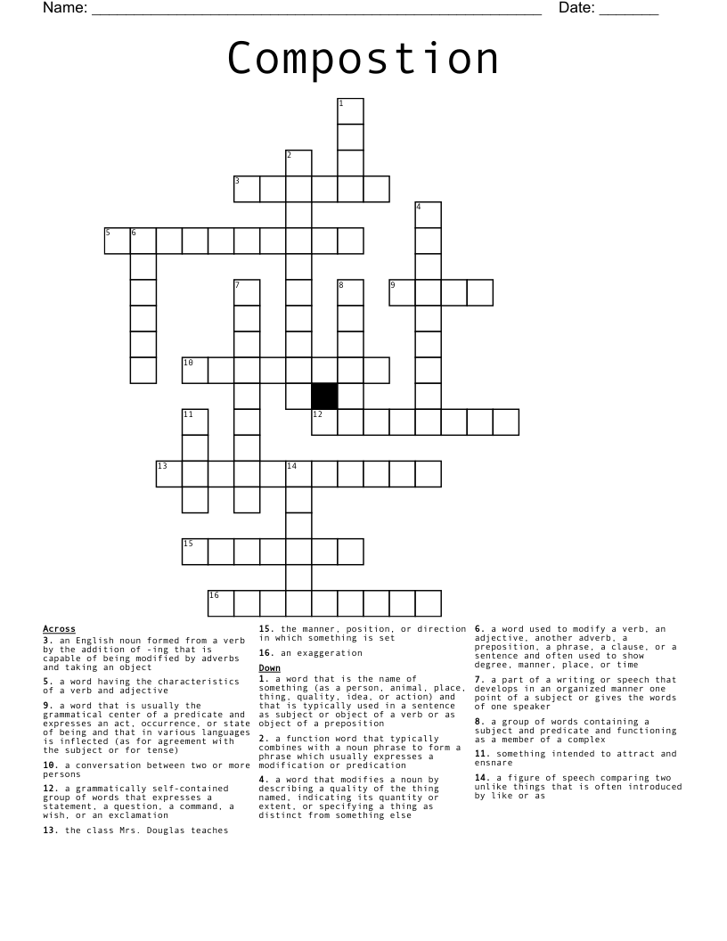 Compostion Crossword