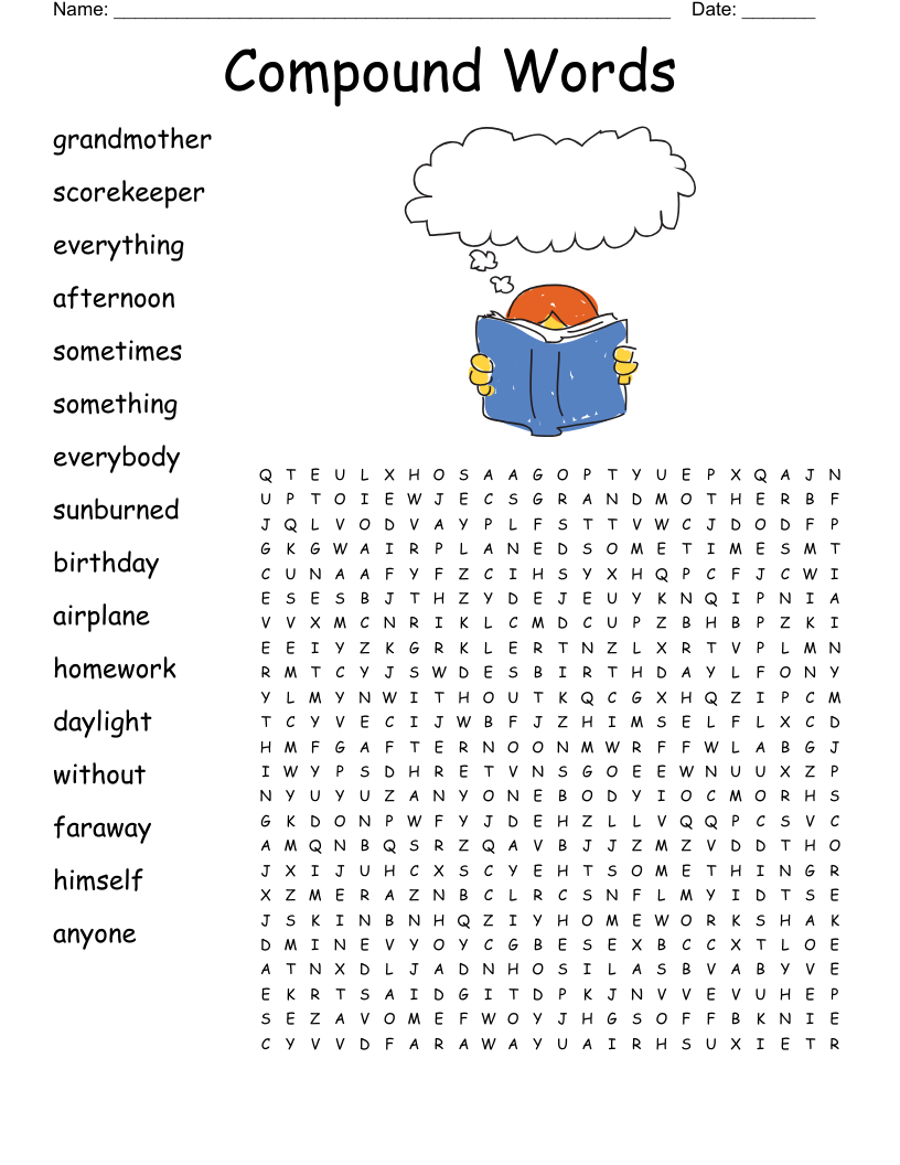 Compound Words Word Search