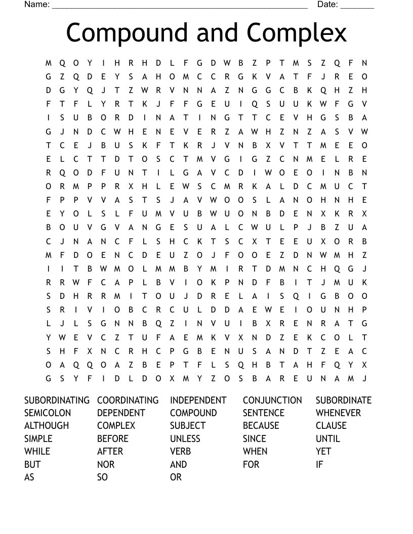 Compound and Complex Word Search