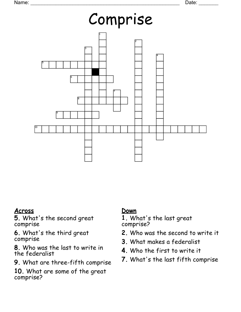 Comprise Crossword