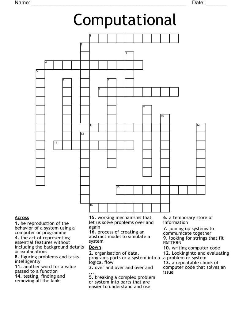 Computational  Crossword