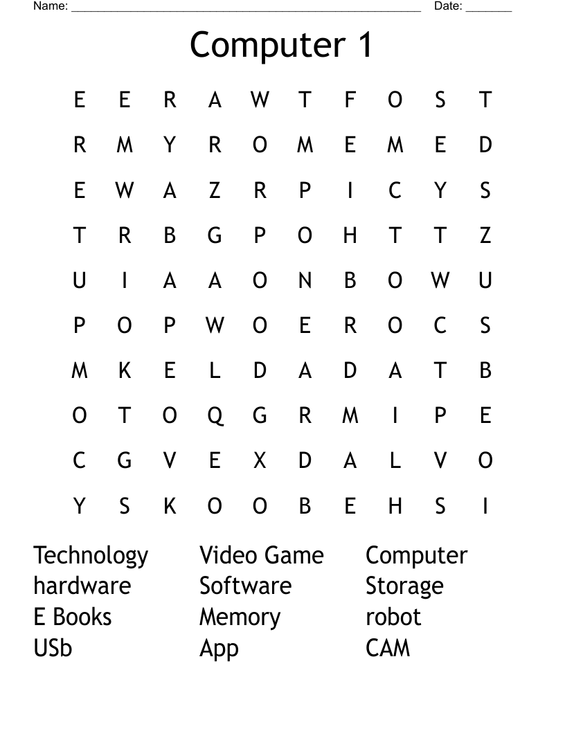 Computer 1 Word Search