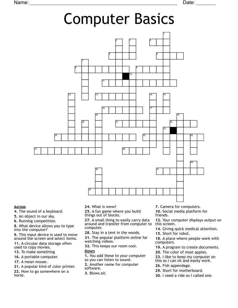 Computer Basics Crossword