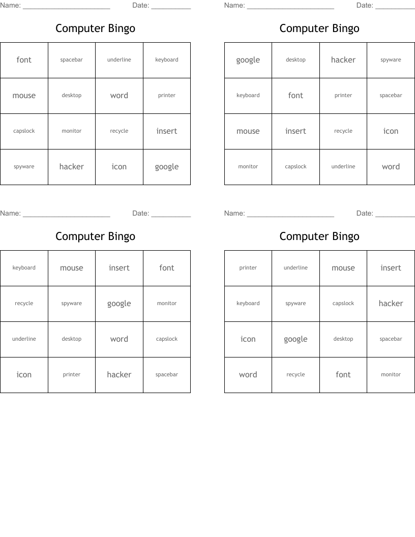 Computer Bingo