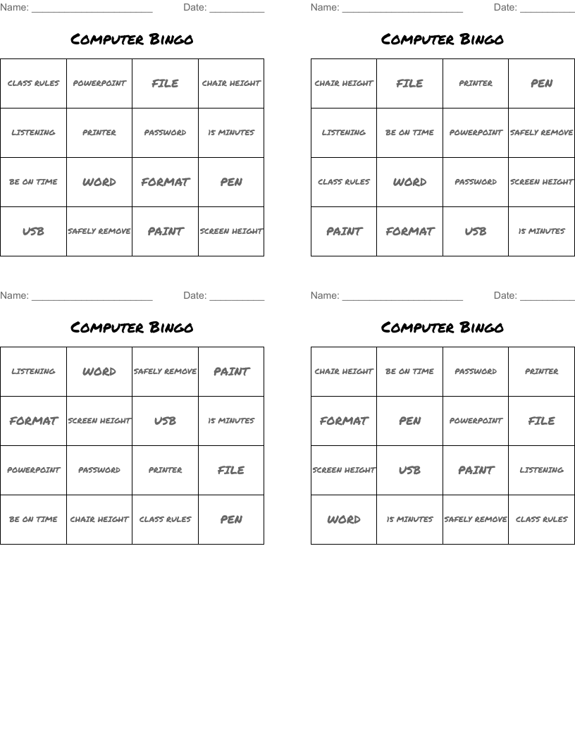 Computer Bingo