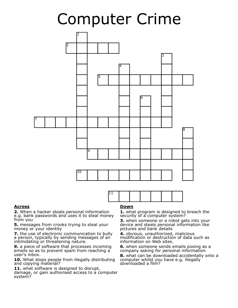 Computer Crime Crossword