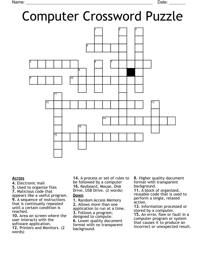 Computer Crossword Puzzle