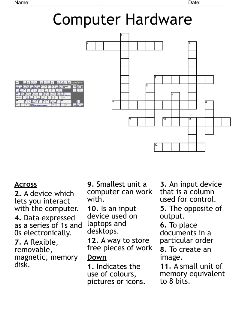 Computer Hardware Crossword