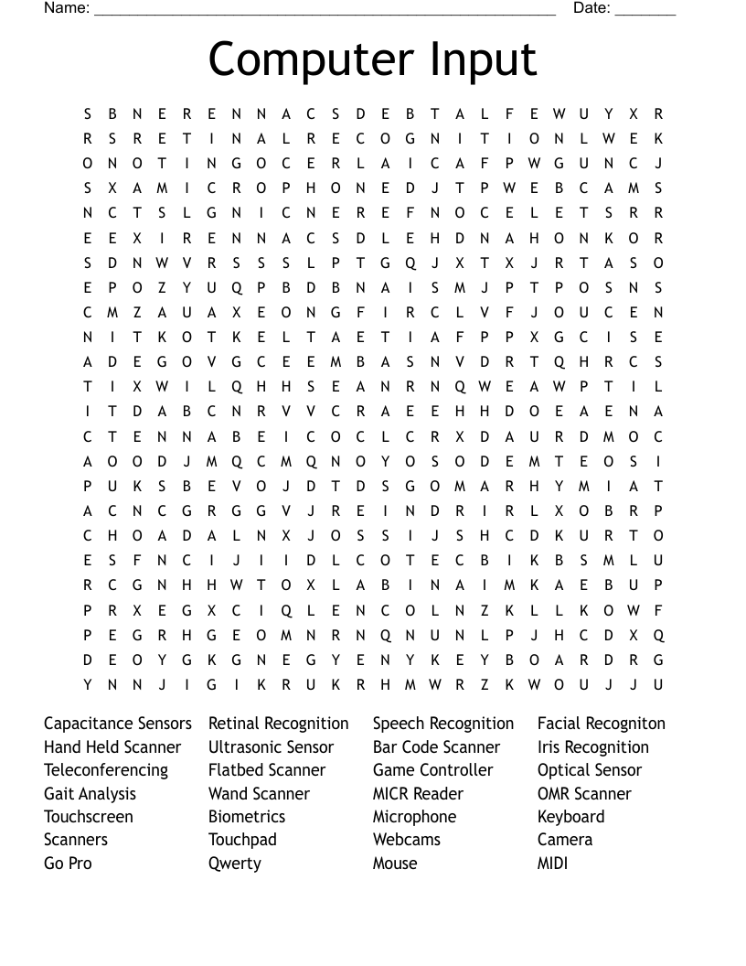 Computer Input Word Search