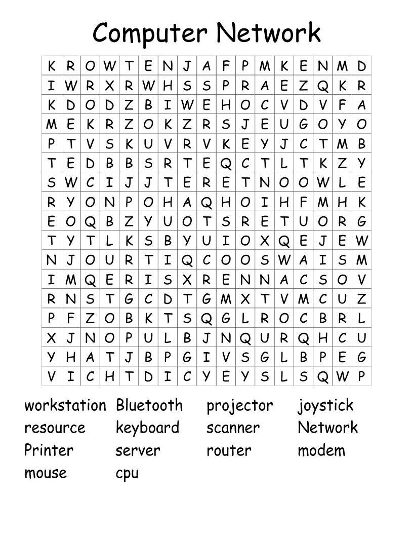 Computer Network Word Search