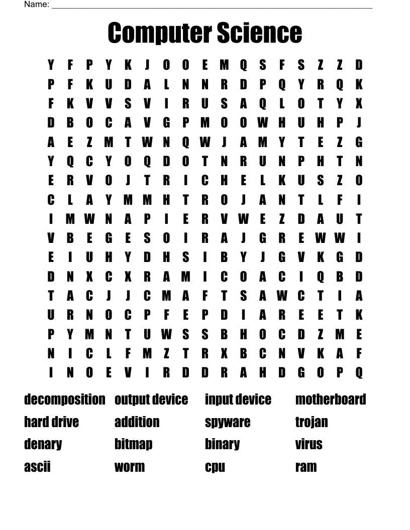 Computer Science Word Search