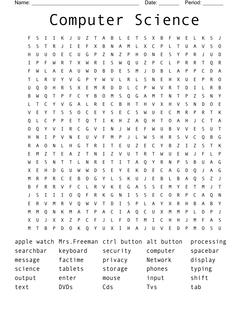 Computer Science Word Search