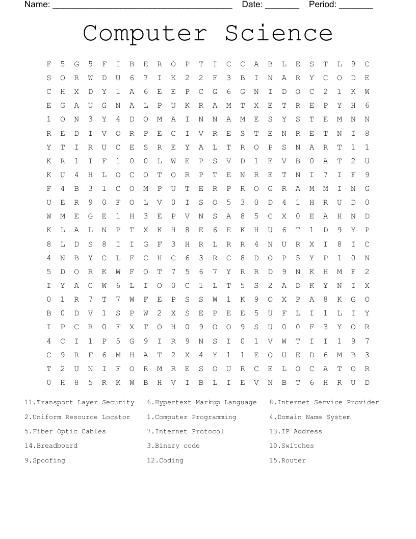 Computer Science Word Search