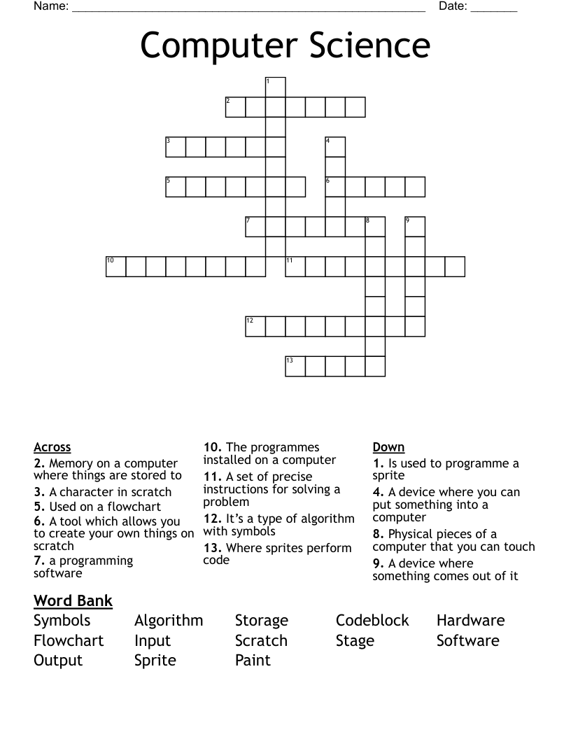 Computer Science Crossword