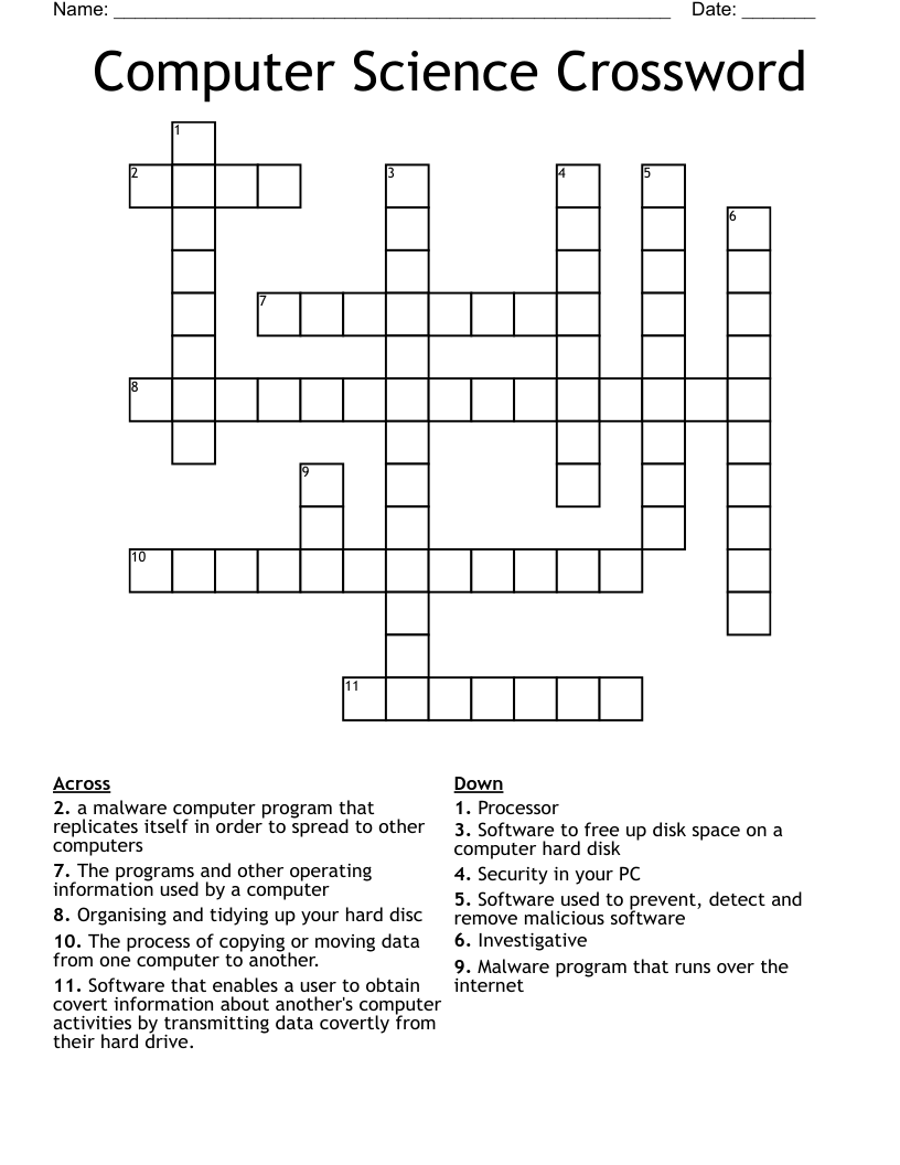 Computer Science Crossword