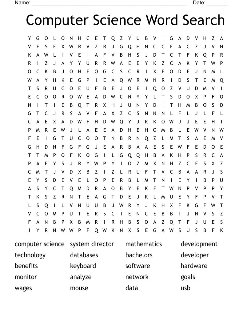 Computer Science Word Search