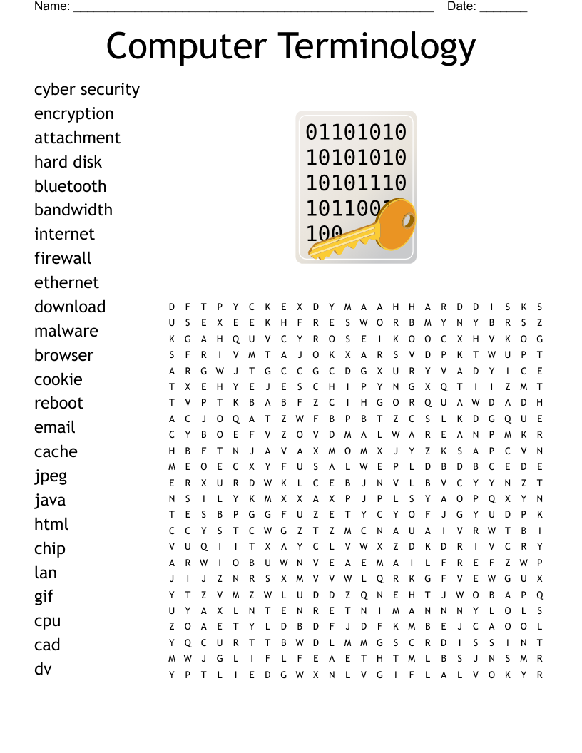 Computer Terminology Word Search