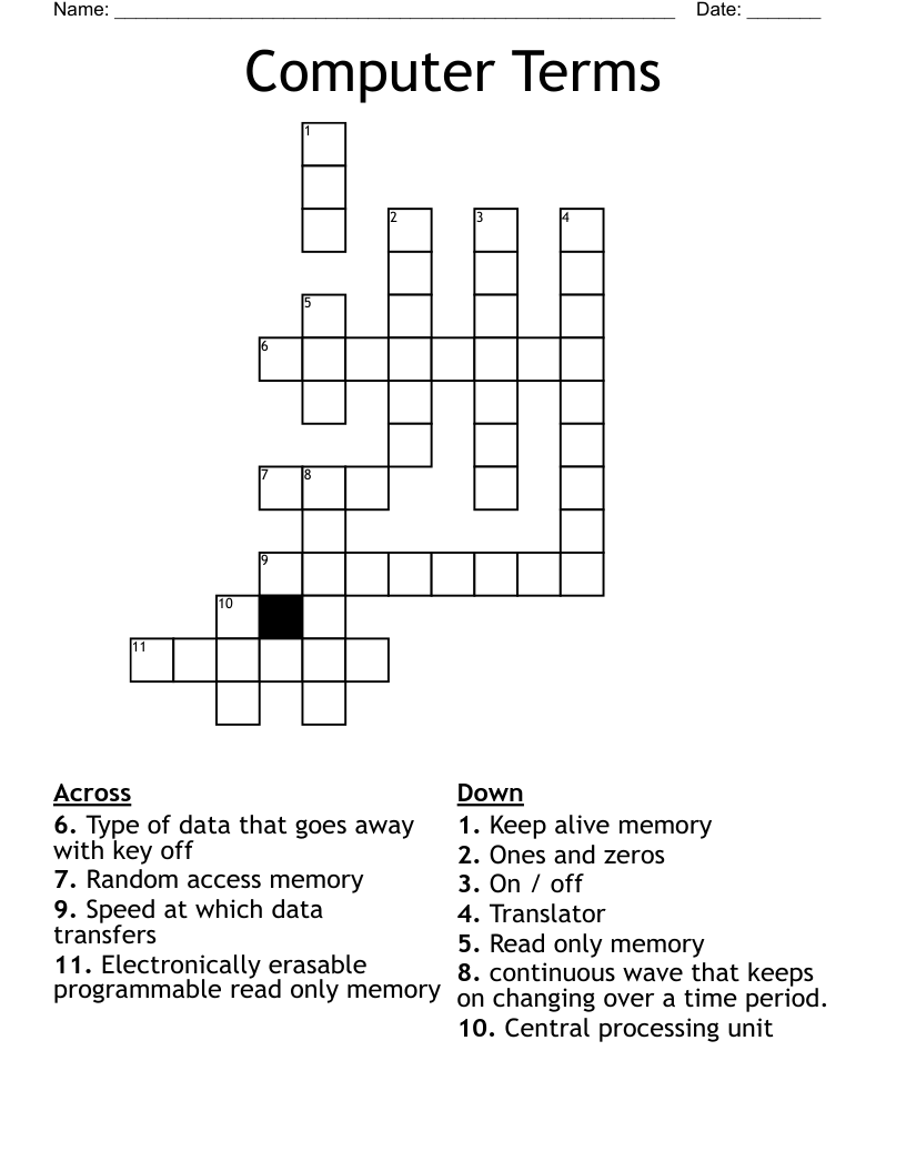 Computer Terms Crossword