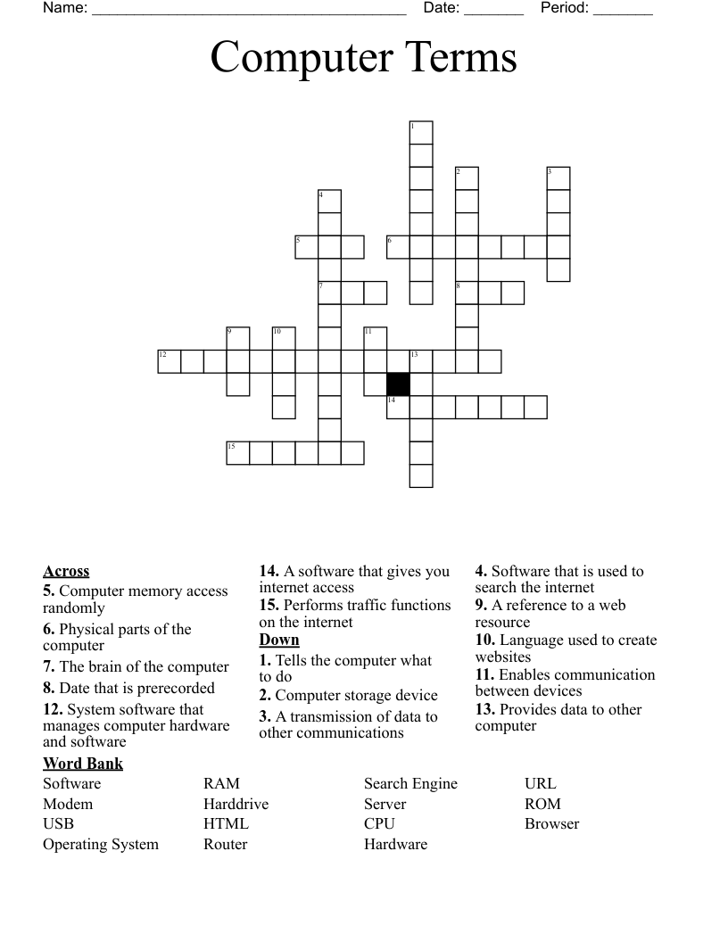 Computer Terms Crossword