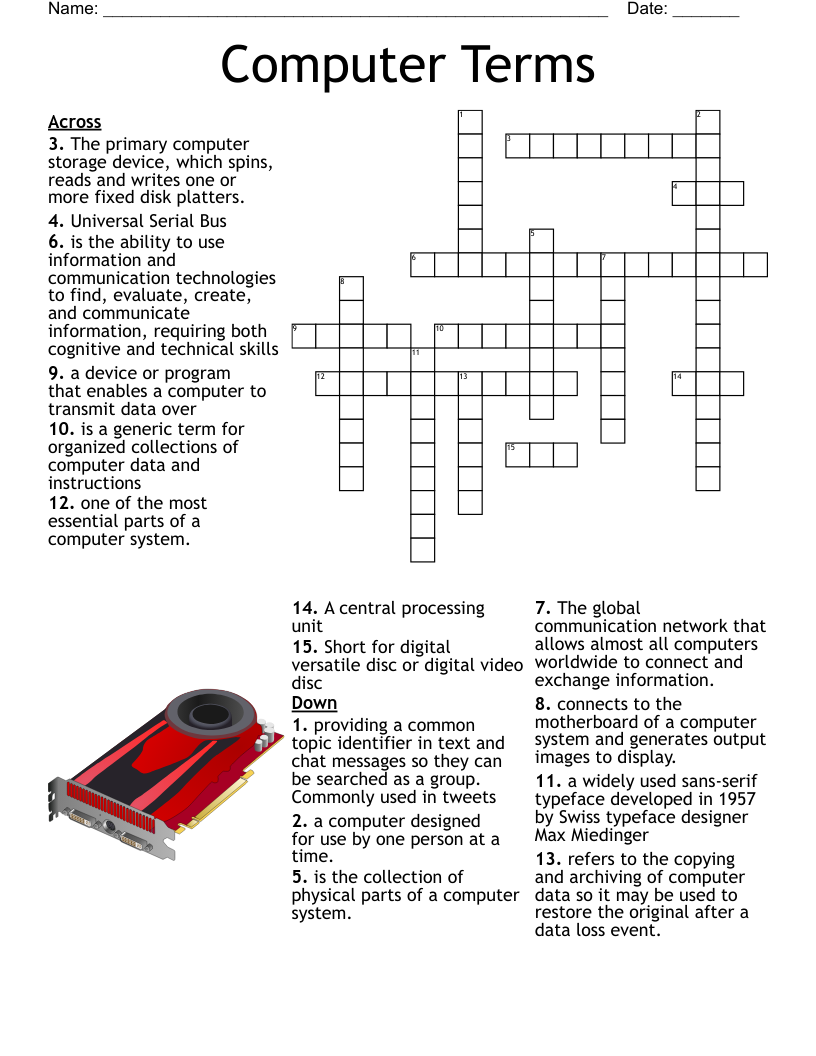 Computer Terms  Crossword