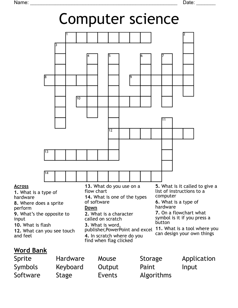 Computer science Crossword