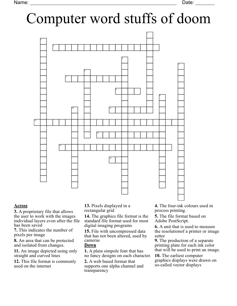 Computer word stuffs of doom  Crossword