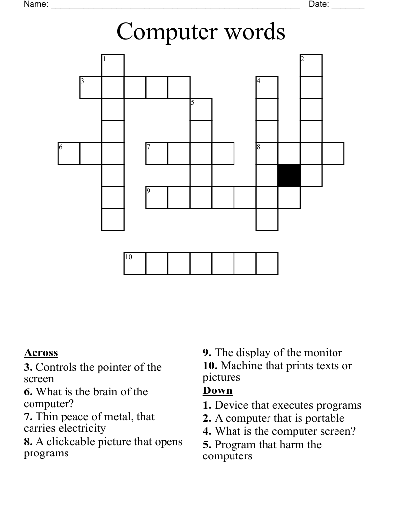 Computer words Crossword